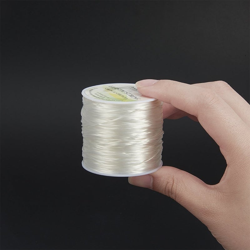 PH PandaHall 60 Yards Clear Elastic String Cord, 0.8mm Polyester Stretch Thread Elastic Bracelet Rope Crystal Beading Cord for Party Decor Jewelry Bracelet Making - Image 3